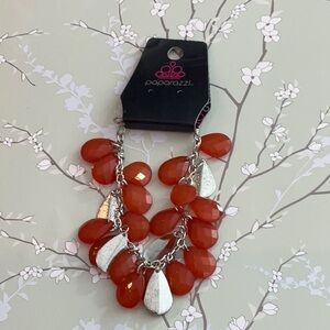 ❄️ Paparazzi | Orange and Silver Statement Bracelet Boho Shabby Chic